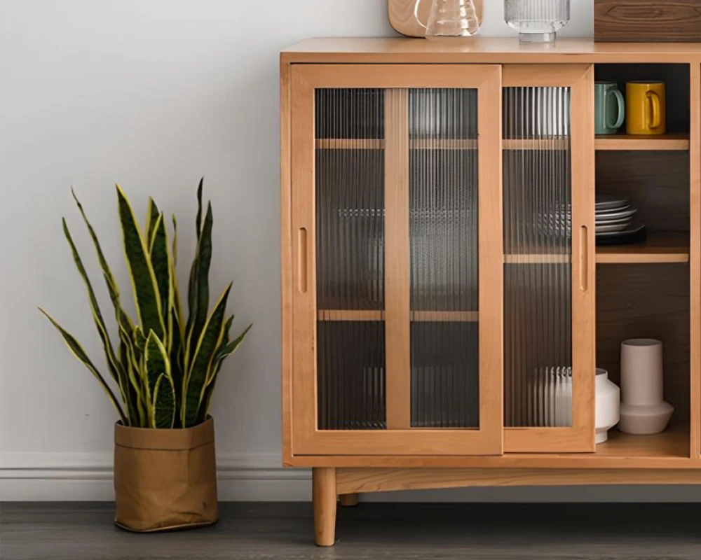 natural wood sideboard