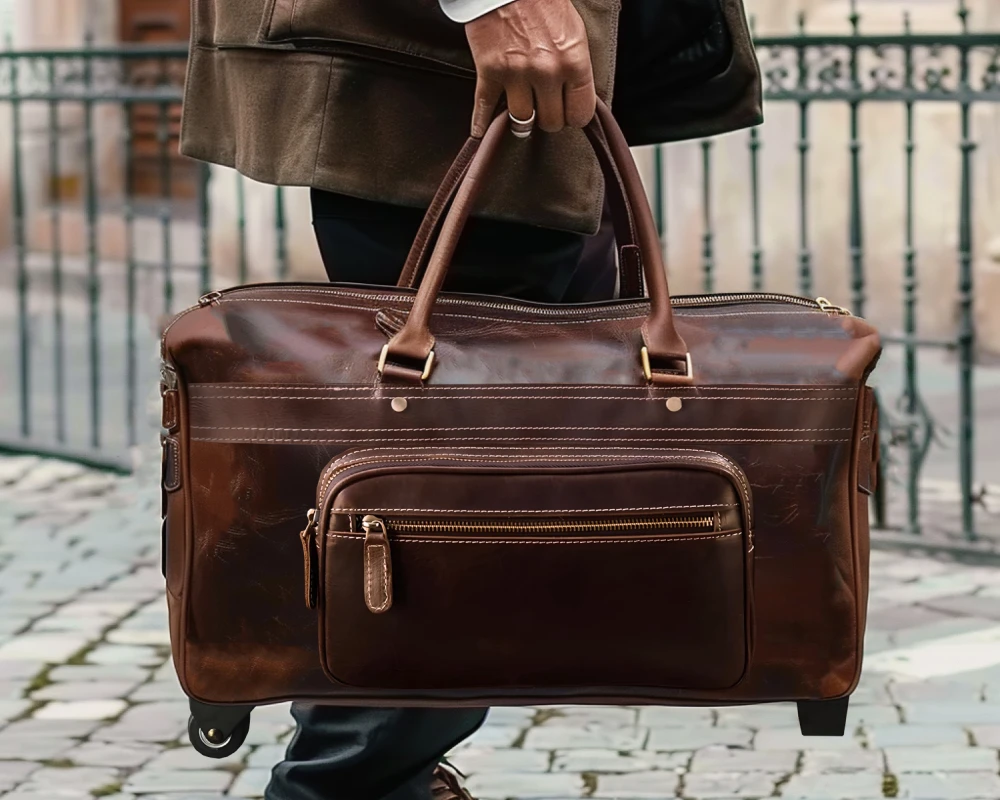 leather carry on bag